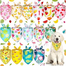 15 Pcs Summer Dog Bandanas for Small Medium Pets - Hawaii Style