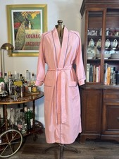 Vintage 1980s Bill Blass Deadstock Pink Pin-Striped Robe