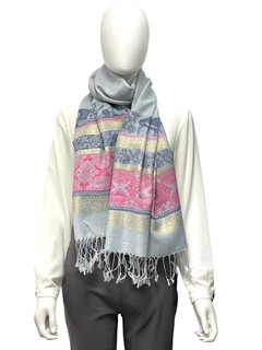 PASHMINA SCHAL 70 X 170 CM IN PASTELL MIT ELEFANTEN SOGNI D´ORO SCHMUCKJAGD