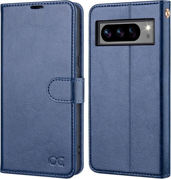 Ocase LederhüLle Google Pixel 8 Pro Blau Rfid Schutz-image