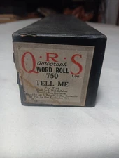Vintage Q.R.S. "Tell Me" 750 Piano Player Roll In Original Box