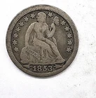 Cull Corroded 1853 Liberty Seated Silver Dime 10c US Coin You Grade It B25