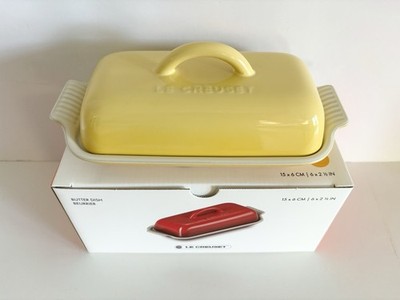 RARE Le Creuset Heritage Butter Dish New Camomille Yellow Color