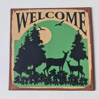 WELCOME - plaque publicitaire décorative en métal 25x25cm du Parc du Yellowstone