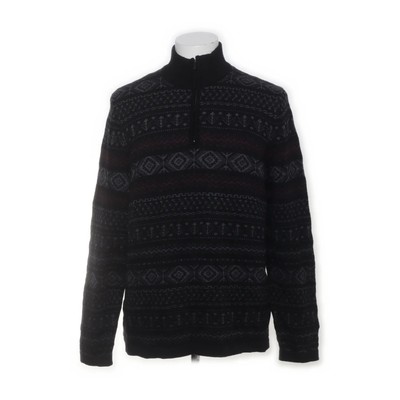 Eddie Bauer, Strickpullover, Größe: L, Schwarz/Mehrfarbig, Merinowolle #Plc