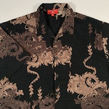 Vintage JNCO Jeans Tribal Dragon AOP Button Up Shirt Mens XL X-Large