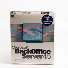Microsoft BackOffice 4.5 Software 10 Clients Sealed Big Box Includes Windows NT