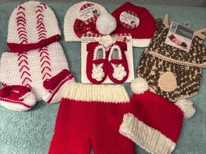 Infant Crocheted Picture Props(4 Sets)all New 2 W/out Tags