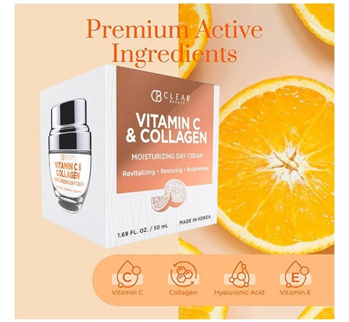 CLEAR BEAUTY Vitamin C & Collagen Moisturizing Day Cream Brightening Restoring - Picture 2 of 7
