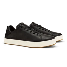 Olukai Lae‘ahi Lī ‘Ili   Men’s Waterproof Leather Sneakers 10455 Onyx