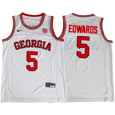 Anthony Edwards Georgia Men Jersey - All Stitched White