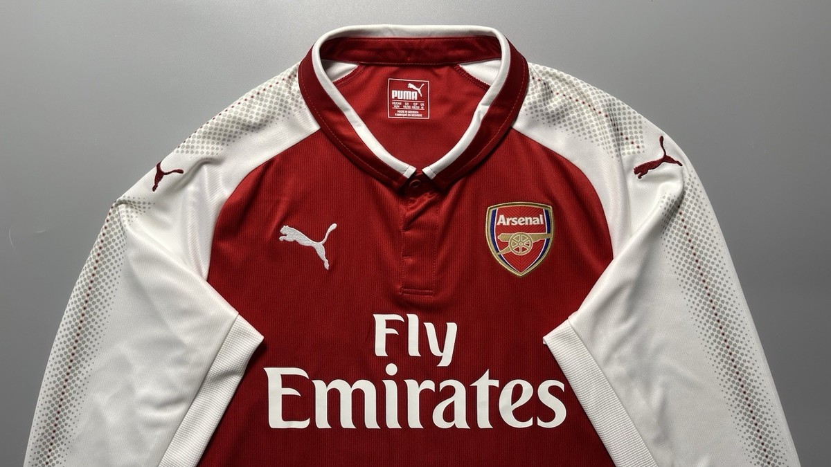 ARSENAL PUMA 2017/2018 FOOTBALL SOCCER HOME JERSEY #11 OZIL SIZE