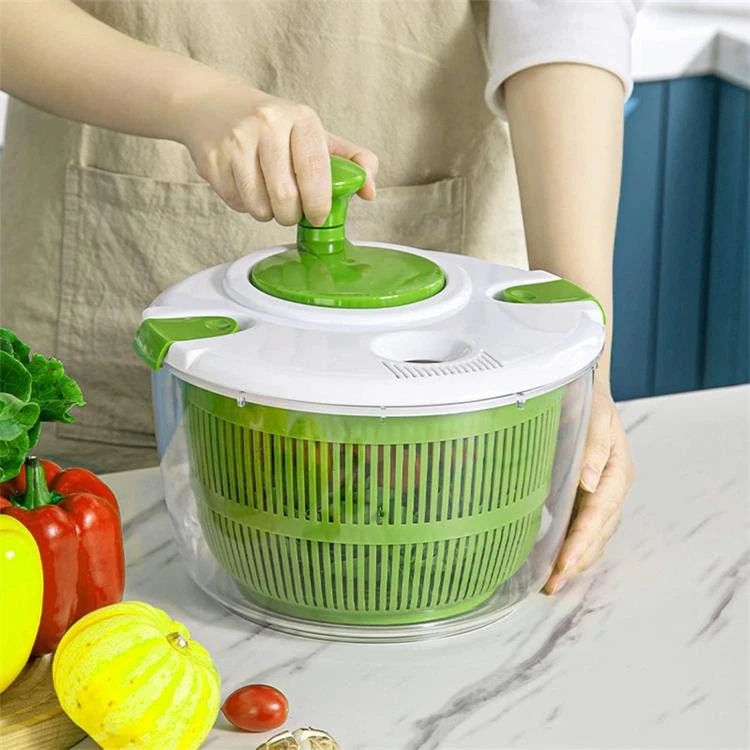 LMETJMA 5L Salad Spinner Lettuce Washer Dryer Bowl Colander Vegetable Strainer