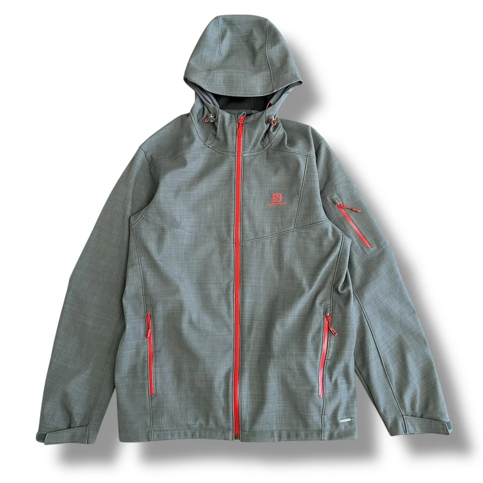 Chaqueta con Capucha Salomon Hombre L AdvancedSkin Dry 10K/10K Softshell Gris Rojo Foto 2 de 4