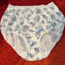 Vintage Bestform 1990 s Panties Lace High Cut Blue Rose Cotton 7 Large