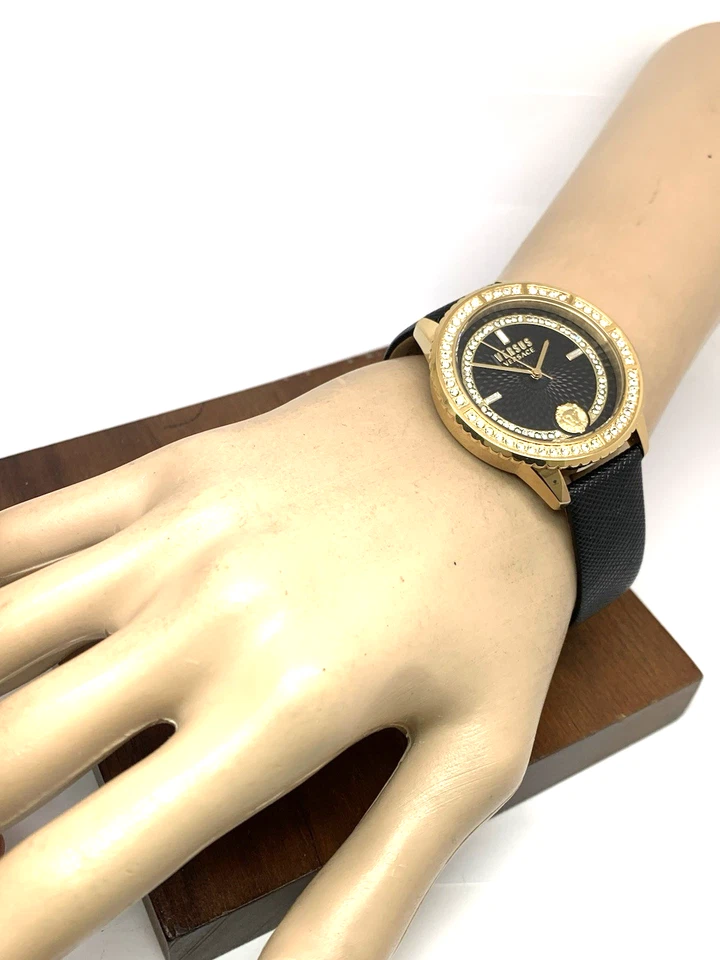 Versus by Versace Women's Watch VSPLM2521 Black Dial Gold Case Leather Band 40mm - Image 4 of 4