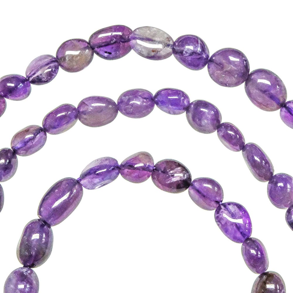 Collier améthyste en perles roulées pour harmoniser votre bien-être - 2