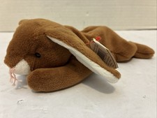 New w/Tags*Ty Beanie Baby Ears the Long Eared Brown/White Bunny Rabbit