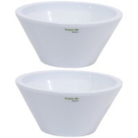Set2 2 Keramik Schale Capri Weiß Ø 22 Cm H 10,5 Cm Happy-Nature Sukkulente Kakte