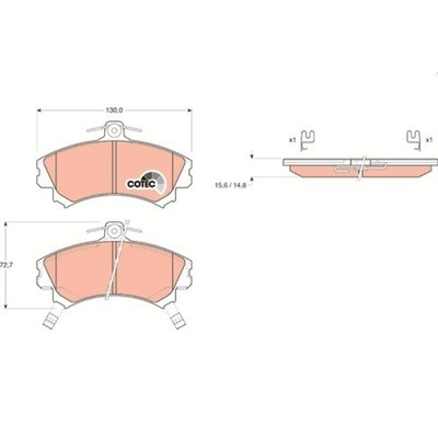 Bremsbelagsatz Scheibenbremse Trw GDB1198 Cotec für Mitsubishi Proton