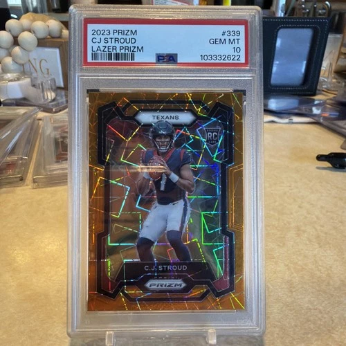 New Listing2023 Panini Prizm Orange Lazer CJ Stroud RC Rookie Card #339 PSA 10