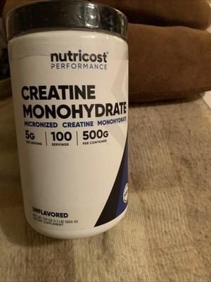 Nutricost Creatine Monohydrate - Unflavored - 500g Powder 100 Serving Exp 1/2028