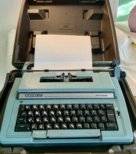 Smith-Corona Electra C/T Electric Typewriter Blue w/ Case Powers On ( Read) thumbnail