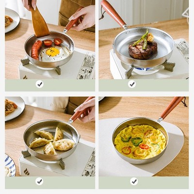 Kompakte Schneeflocken Design Edelstahl Bratpfanne für kleine Portionen