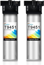 2 Black Ink Cartridge for Epson WorkForce Pro WF-C5210DW WF-C5290DW WF-C5290DW