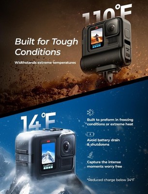 9 Hour Action Pack Extended Battery for GoPro Hero 13 12 11 10 9