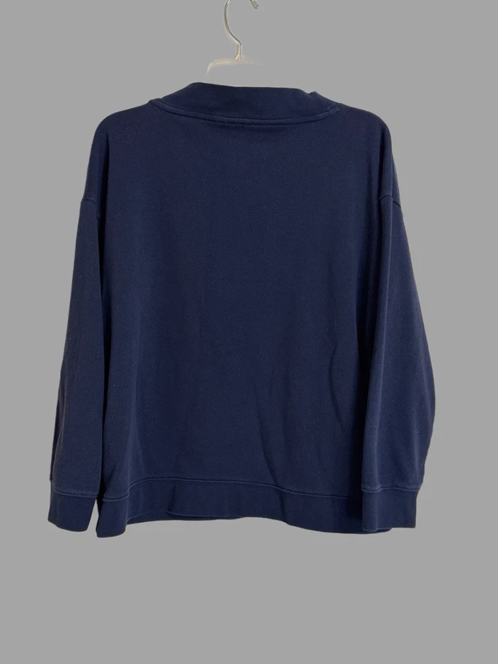 Talbots 海军蓝雪花刺绣模拟领冬季运动衫,尺寸 L — 第 2/4 张图片