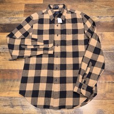 J Crew Flannel Shirt Mens Small Brown Check Button Up Classic Fit New