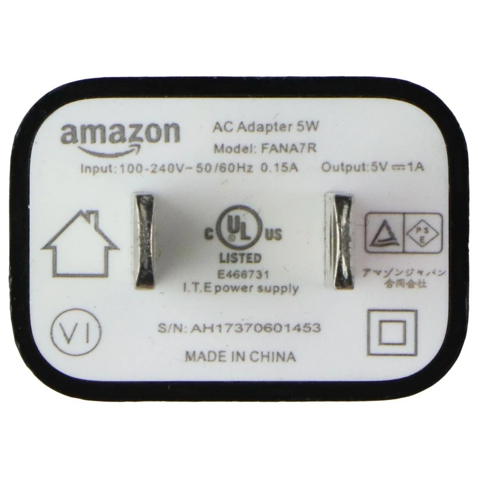 Amazon 5W USB Ufficiale OEM Adattatore di Alimentazione - Nero (FANA7R) - Immagine 4 di 4