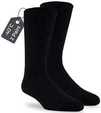 J.B. Field's -40 Below Arctic Trail Thermal Winter Socks 2 Pairs Large Black