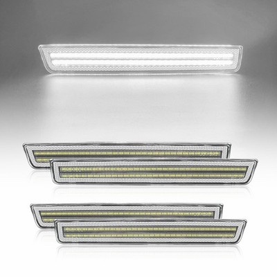 Front Rear LED White Lens Lamp Side Marker Light For 2015-2023 Dodge Challenger