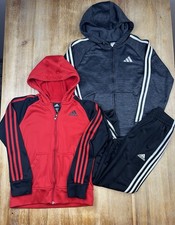 Adidas Youth Boys Lot 3 Stripe M 10 12 Zip Up Track Pants