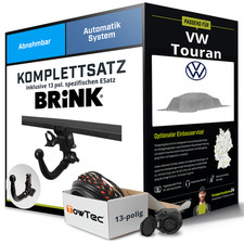 Für VW Touran Typ 1T3 Anhängerkupplung abnehmbar +eSatz 13pol 05.10-05.15 AHK