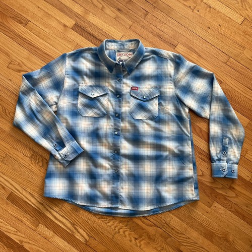 Dixxon Flannel The Winfield 92 Men’s 2XL Blue Long Sleeve Plaid Pearl Snap