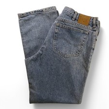 Vintage 90s Lee Relaxed Fit Straight Leg Denim Jeans Light Wash Blue Faded 36x30