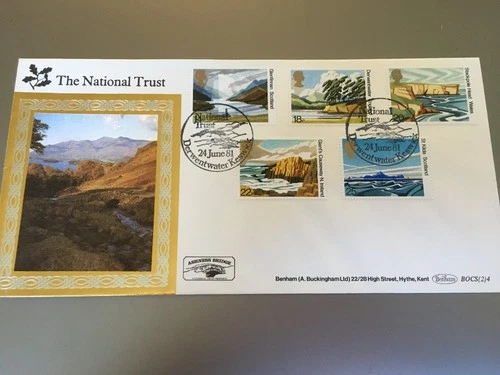 GB STAMPS RARE FIRST DAY COVER 1981 NATIONAL TRUST GOLD BORDER