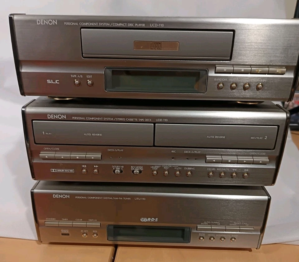 Denon D 110 3 Piece Personal Component Stereo System-Cd, Tape, Radio- Untested - Image 2 of 4