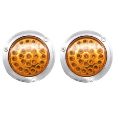Redwhiteamber 4 Round Led Trailer Tail 24 Led Chrome Bezels Marker Lights Redwhiteamber 4 Round Led Trailer Tail 24 Led Chrome Bezels Marker Lights