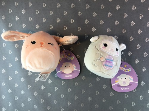 9 - BSC Mini Olana and Satine Easter Squishmallows 3" - Picture 2 of 4