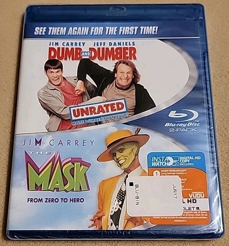 NEW Dumb and Dumber / The Mask (Blu-ray, 2012, 2-Disc Set) Jim Carrey SEALED