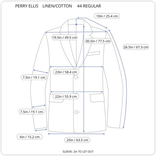 Perry Ellis Men Tan Blazer Sport Coat Linen/Cotton Sports Jacket Half Lined 44R - Picture 2 of 12