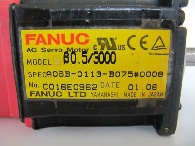 Fanuc Servo Motor B0.5/3000 A06B-0113-B075:0008 | eBay Fanuc Servo Motor B0.5/3000 A06B-0113-B075:0008 | eBay