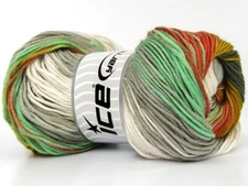 4-Skein Lot AntiPilling Magic Yarn Light 4x100g/280m Gold Copper Green Grey Crm