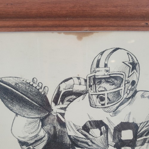 De colección Enmarcado Dallas Cowboys Drew Pearson Hace un Clutch Catch Shell Óleo 1981 Impresión - Imagen 4 de 7