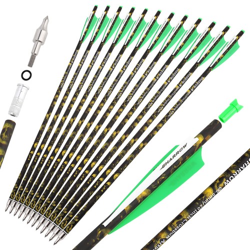 12x 16" 17" 18" 20" 22" Crossbow Bolts Archery Carbon Arrows Bow Hunting Shoot - Picture 8 of 19