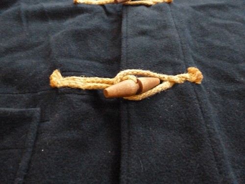 Vintage Polo Ralph Lauren Men’s Wool Hooded Toggle Coat Large Navy Wool Twill - Picture 16 of 20
